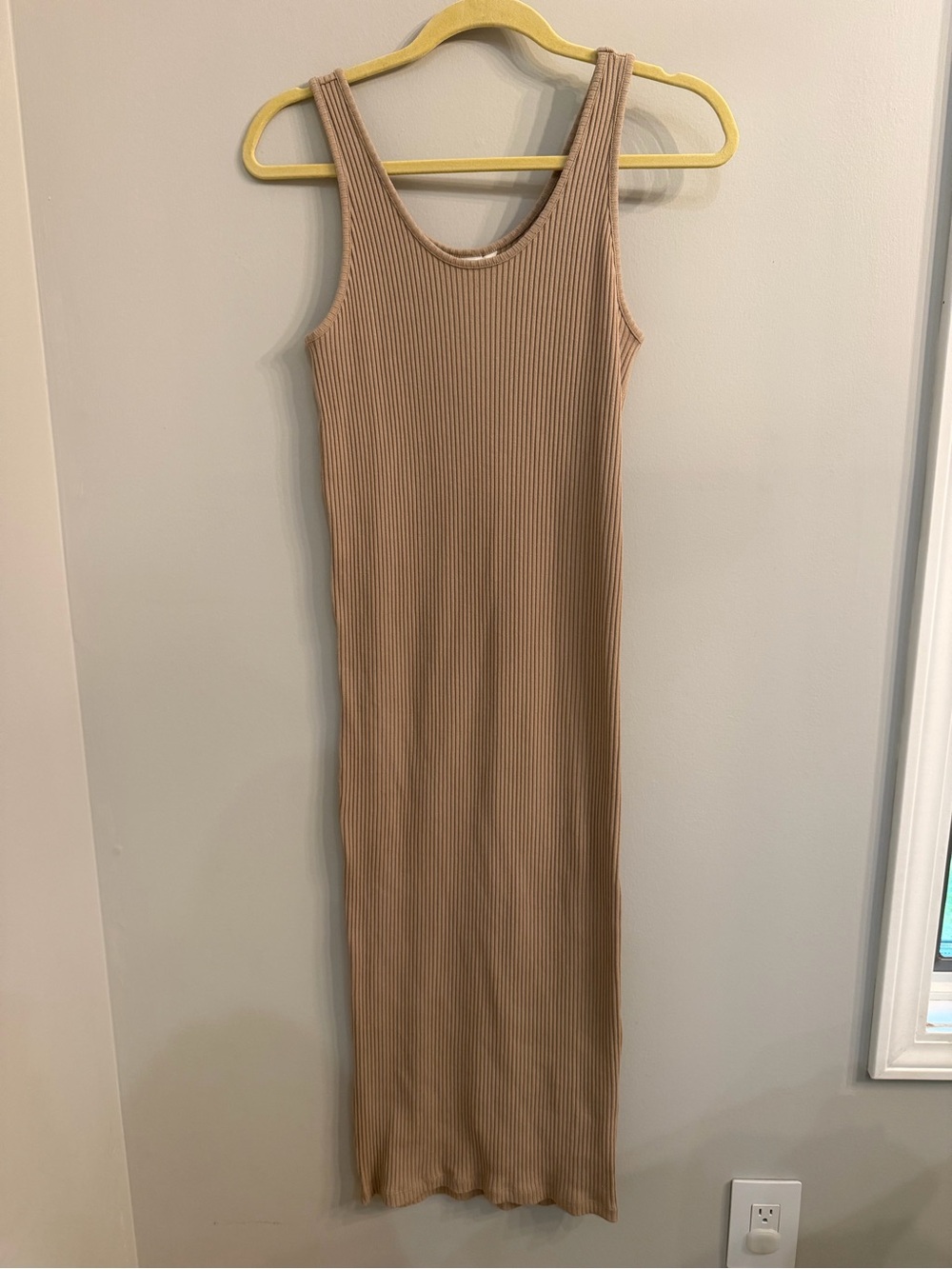 H&M Ribbed Tank Maxi Dress in Nude